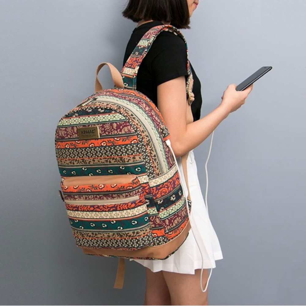 Kinmac Bohemian Laptop Backpack with Massage Cushioned Straps